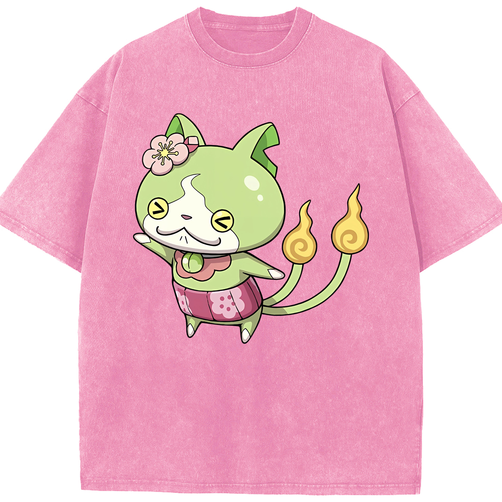 （画像用） 妖怪ウォッチ Yo-kai Watch 綿100% ヴィンテージ風 半袖Tシャツ（フロントプリント）